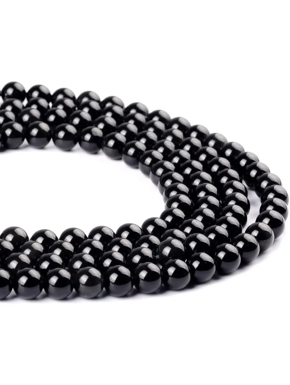 Black Obsidian Round 4mm Gemstone Beads Bulk Lot 50 pcs